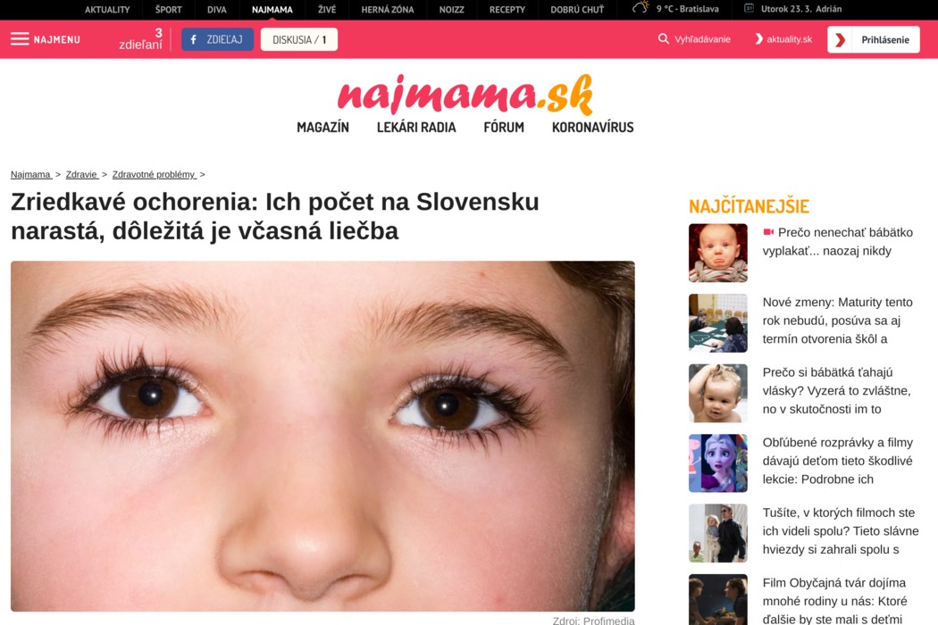 Zriedkavé ochorenia: Ich počet na Slovensku narastá, dôležitá je včasná liečba - obrázok